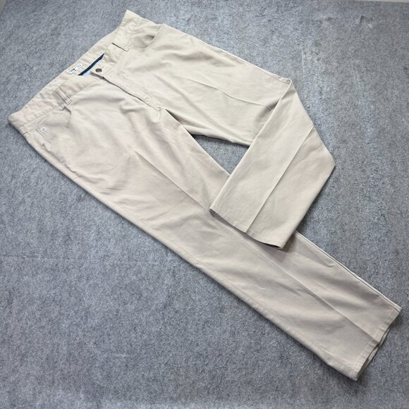 Peter Millar 5-Pocket Pants Men 40 x 30 Beige Crown Sport EB66 Performance - Picture 1 of 16